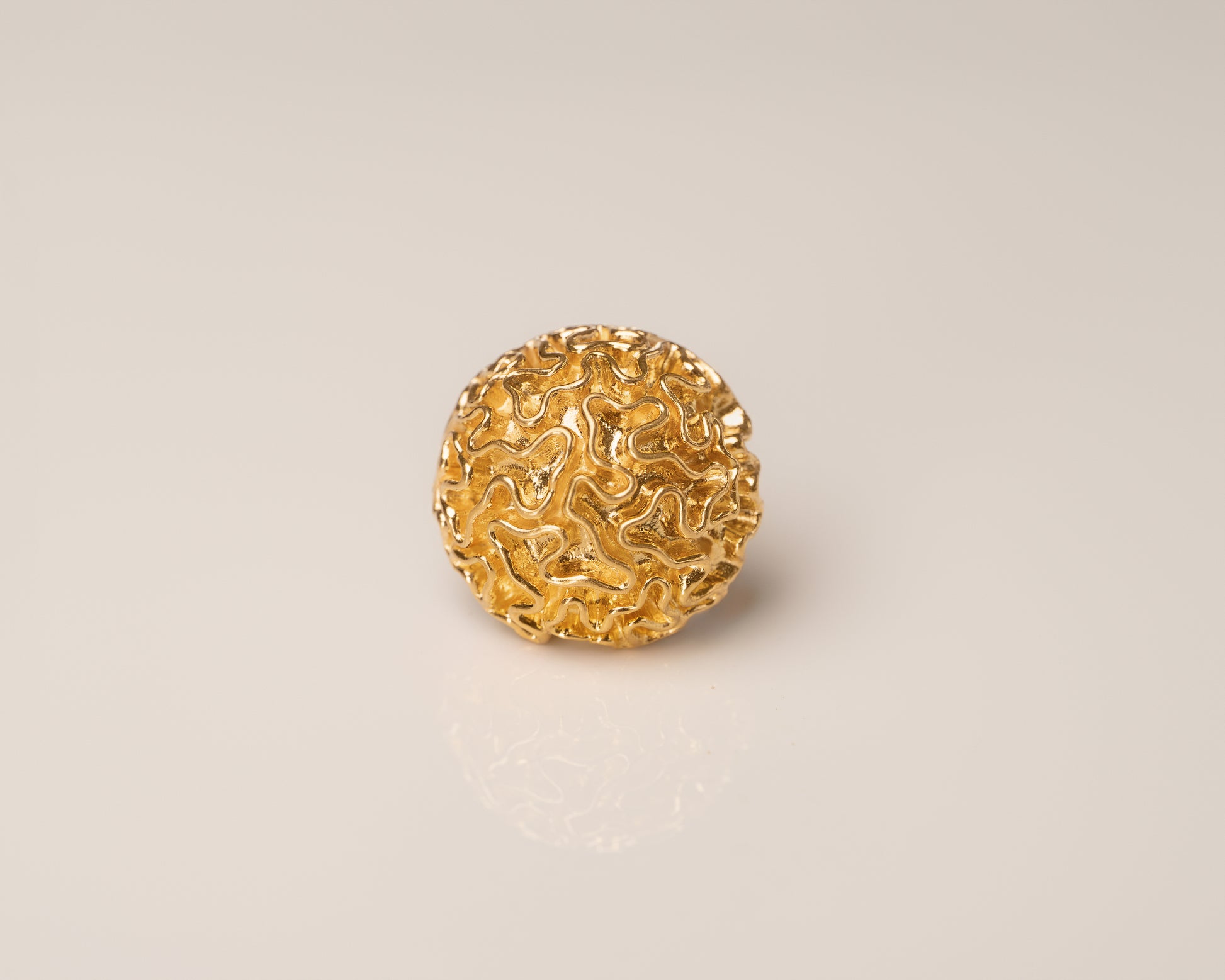 Abstract Hemisphere Shell Pendant | 24k Gold | .9999 Fine Gold | Large