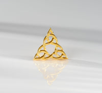 Celtic Triquetra Trinity Knot Pendant Jewelry Design 24k Gold .9999 Fine Gold