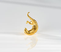 Otter at Play Pendant Jewelry Design 24k Gold .9999 Fine Gold