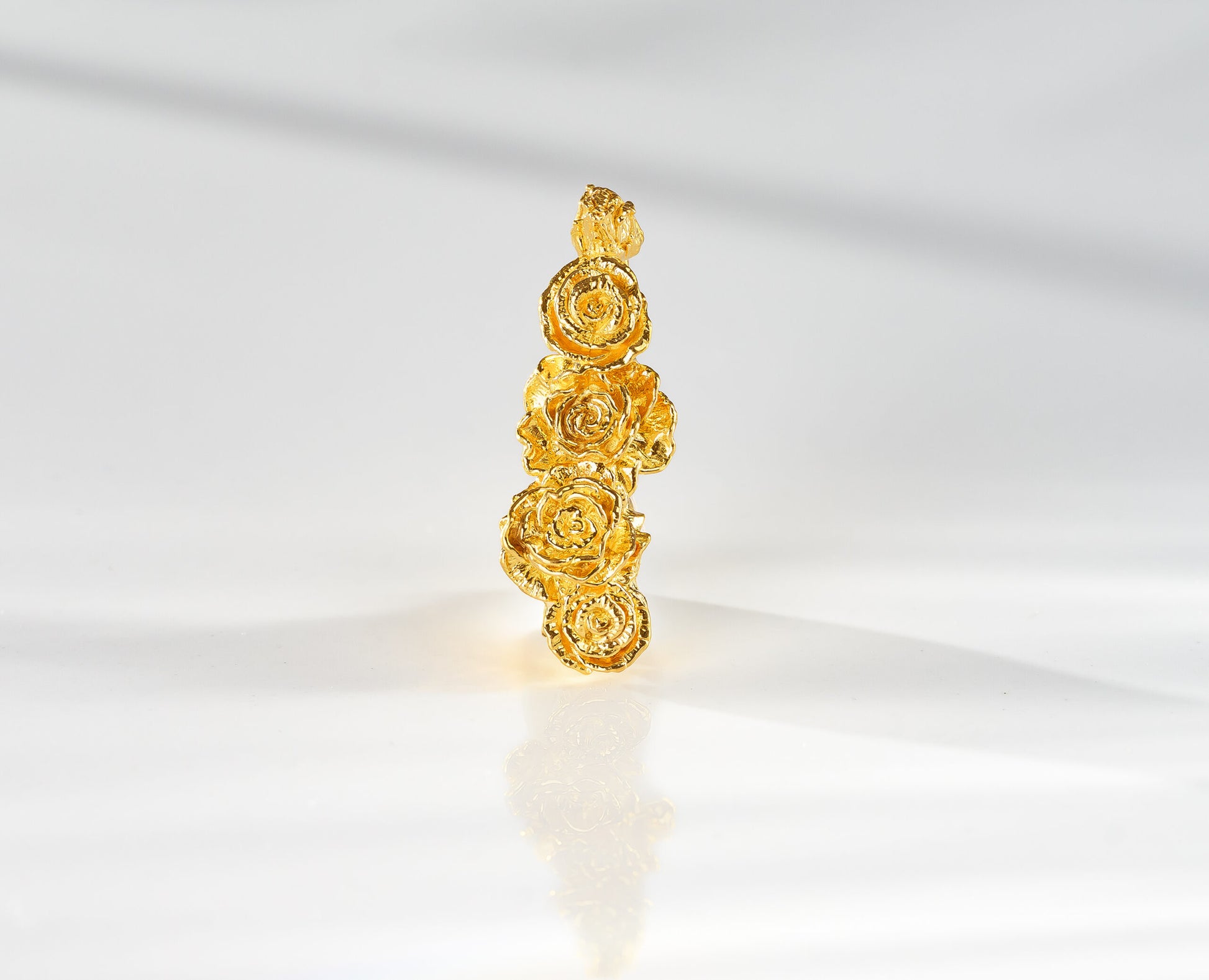 5 Rose Pendant Jewelry Design 24k Gold .9999 Fine Gold | Small